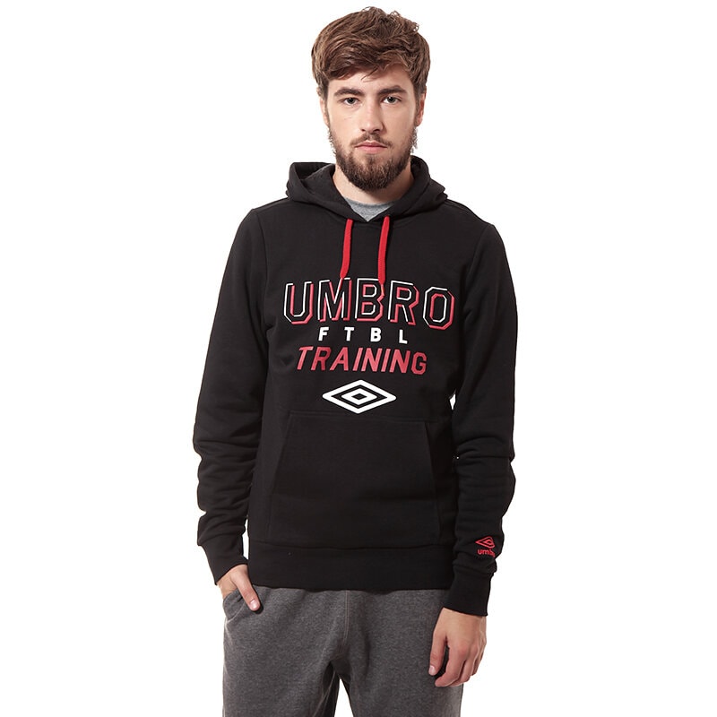 pánská mikina UMBRO MIKINA GRAPHIC FTBL OH HOODED TOP 62608U060 ČERNÁ