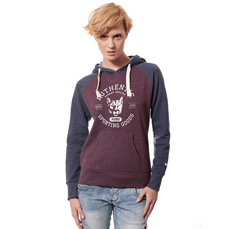dámská mikina PUMA MIKINA FUN ATHLETCS HOODIE FLEECE 82991509 BORDOVÁ