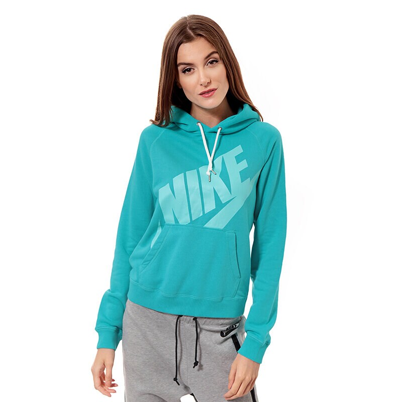 dámská mikina NIKE MIKINA RALLY HOODY-LOGO 545585388 ZELENÁ