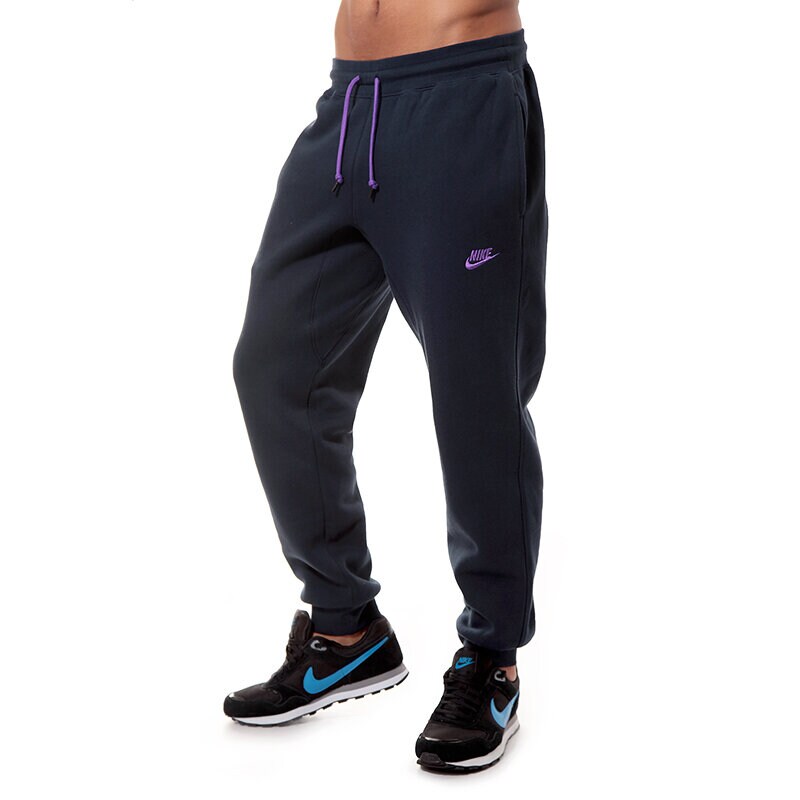 pánské kalhoty NIKE KALHOTY  AW77 CUFF FL PANT 598871476 TMAVOMODRÁ