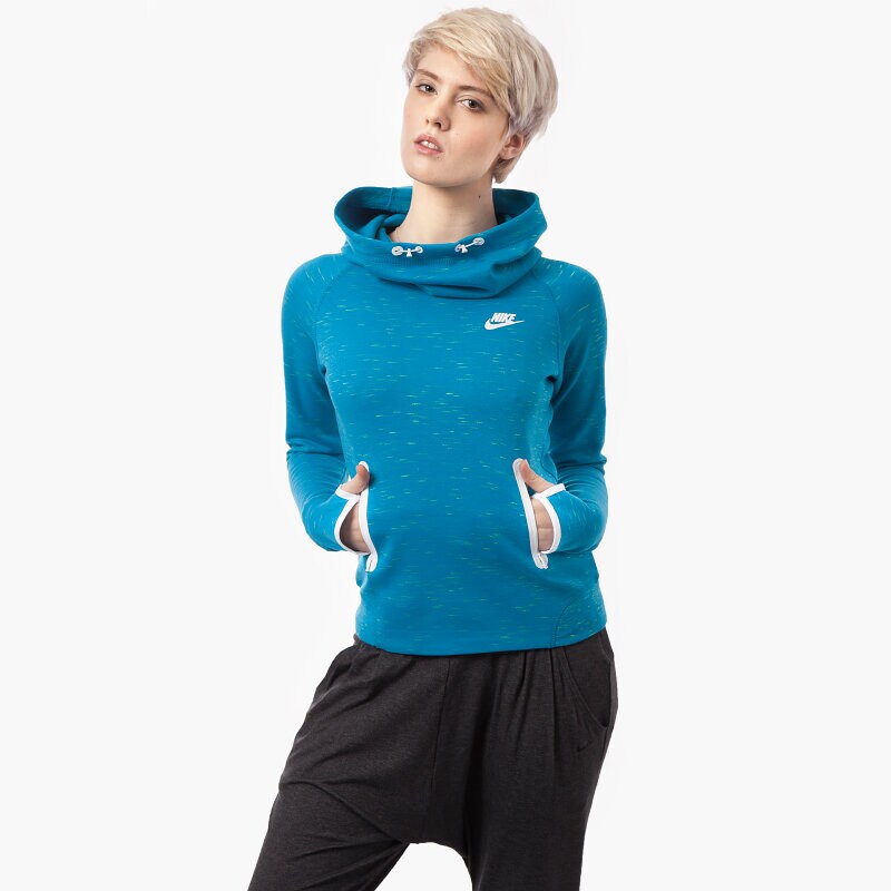 dámská mikina NIKE MIKINA TECH FLEECE HOODIE 642663413 MODRÁ
