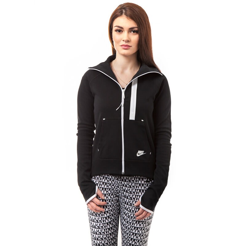 dámská mikina NIKE MIKINA TECH FLEECE MOTO 642688010 ČERNÁ