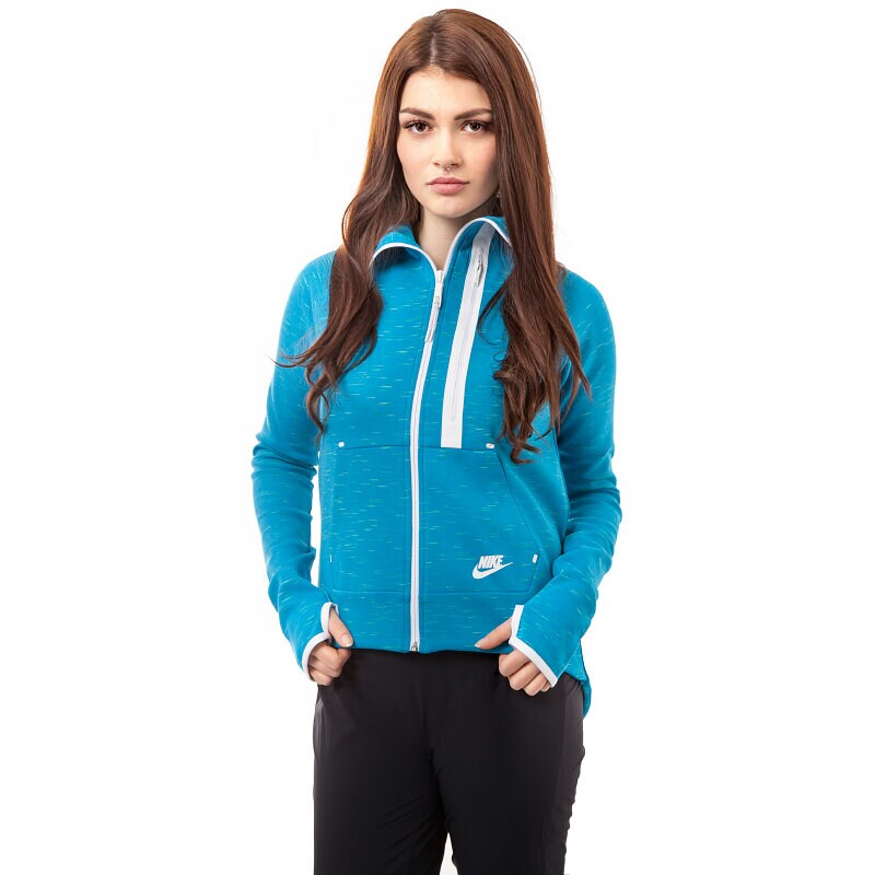 dámská mikina NIKE MIKINA TECH FLEECE MOTO 642688413 MODRÁ