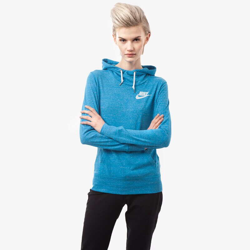 dámská mikina NIKE MIKINA GYM VINTAGE HOODY 614820413 MODRÁ