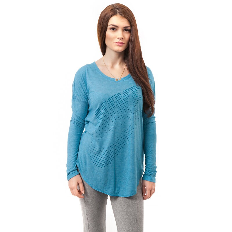 dámská mikina NIKE MIKINA LS TEE TP 642753413 MODRÁ