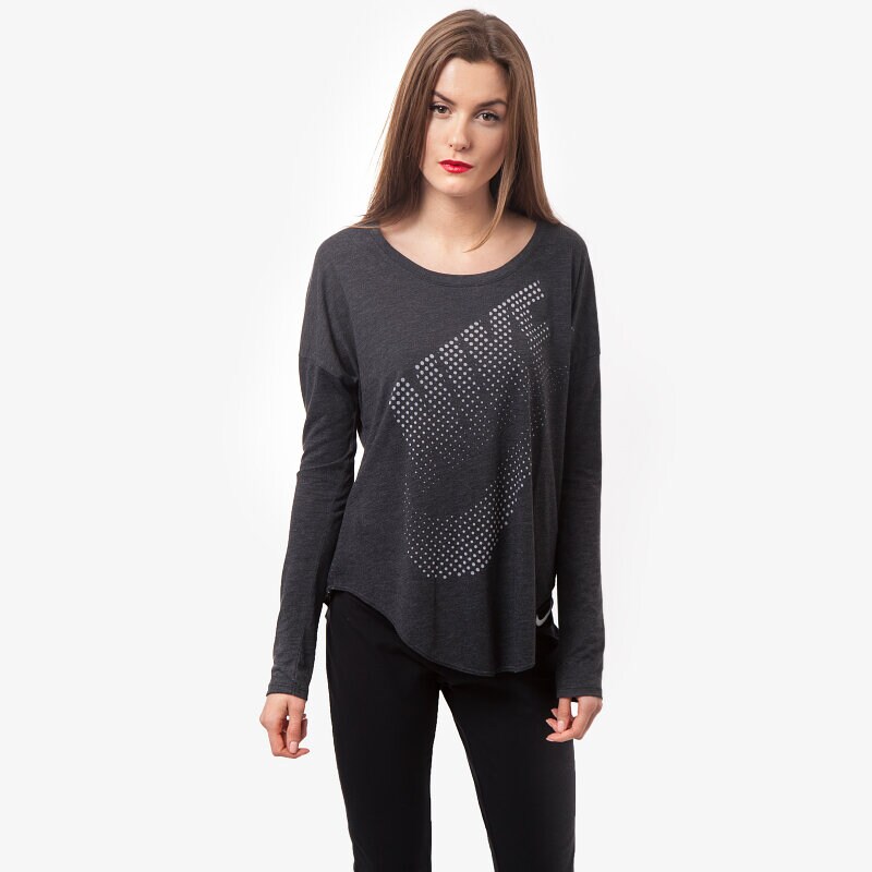 dámská mikina NIKE MIKINA LS TEE TP 642753013 ČERNÁ