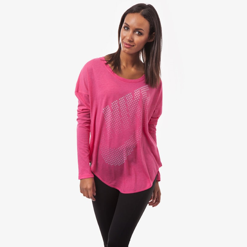 dámské tričko NIKE TRIČKO LS TEE TP 642753612 BORDOVÁ