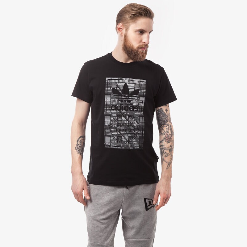 pánské tričko ADIDAS TRIČKO CITY TONGUE T S19134 ČERNÁ