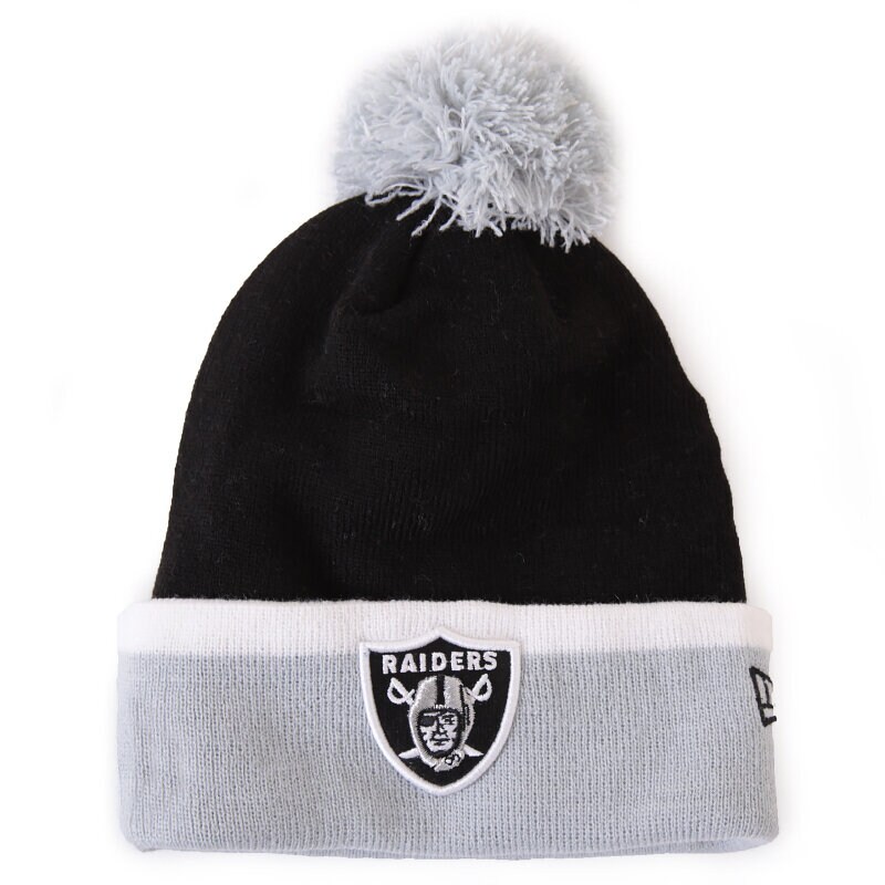 dětská čepice NEW ERA ČEPICE TEAM CUFF BOBBLE OAKLAND RAIDERS 80043296 ČERNÁ