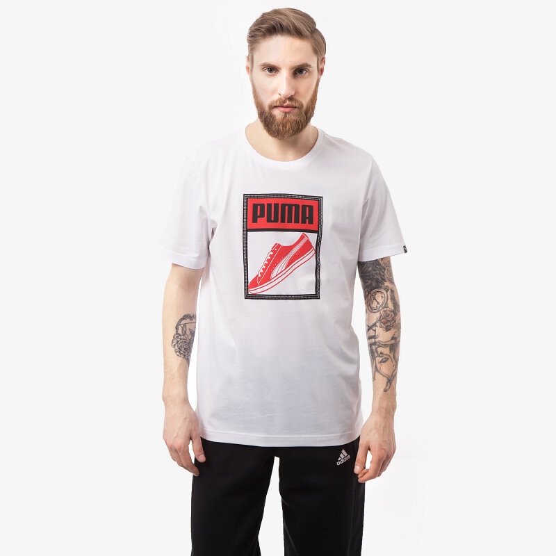 pánské tričko PUMA TRIČKO PUMATONGUE 83242402 BÍLÁ
