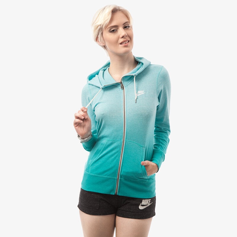 dámská mikina NIKE MIKINA GYM VINTAGE FZHOODY 684882466 ZELENÁ