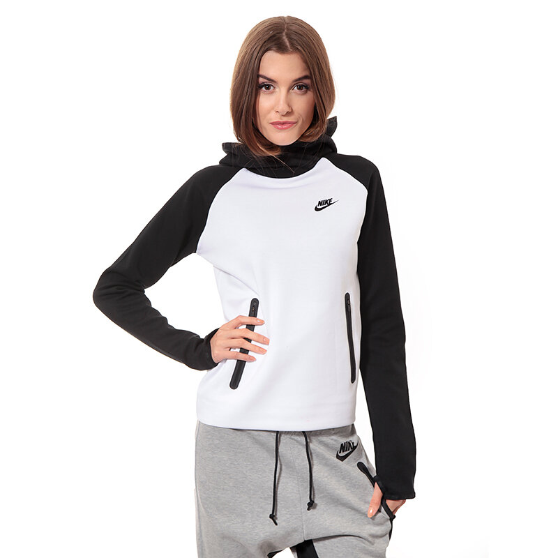 dámská mikina NIKE MIKINA TECH FLEECE FUNNEL 617186011 BÍLÁ