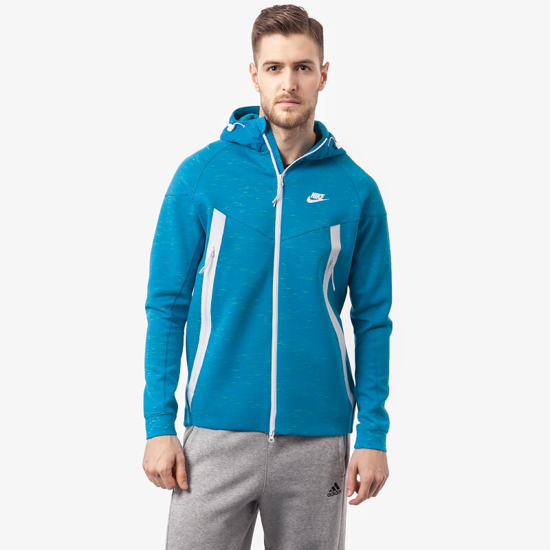 pánská mikina NIKE MIKINA TECH FLEECE WRSUPER 642958452 MODRÁ