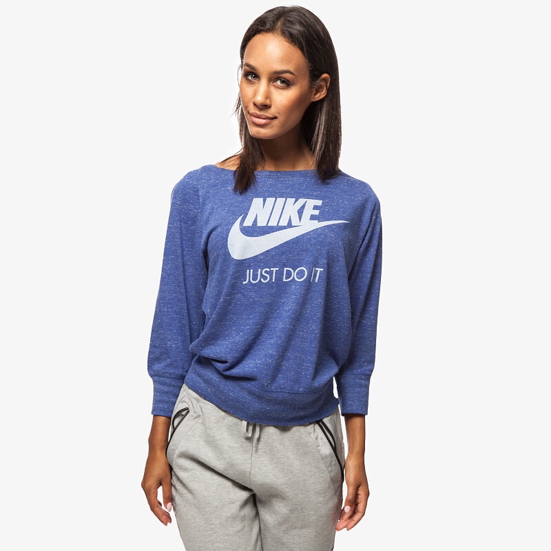 dámská mikina NIKE MIKINA GYM VINTAGE CREW 678383455 MODRÁ