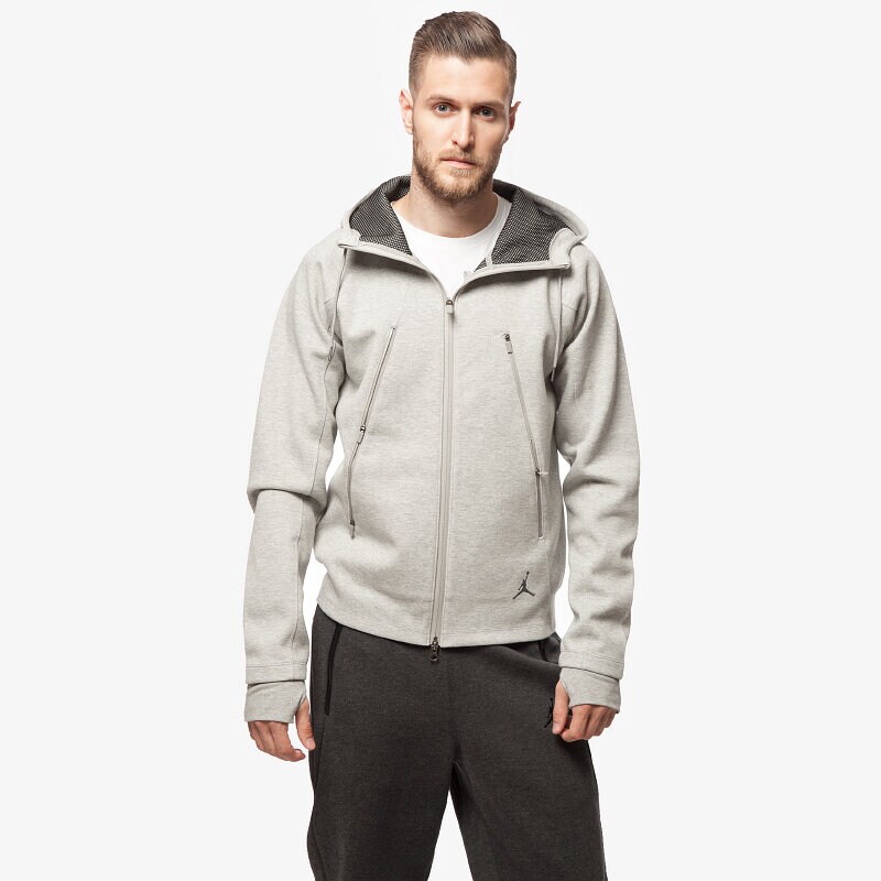 pánská mikina JORDAN MIKINA AIR FLEECE HOODY 688990063 ŠEDÁ