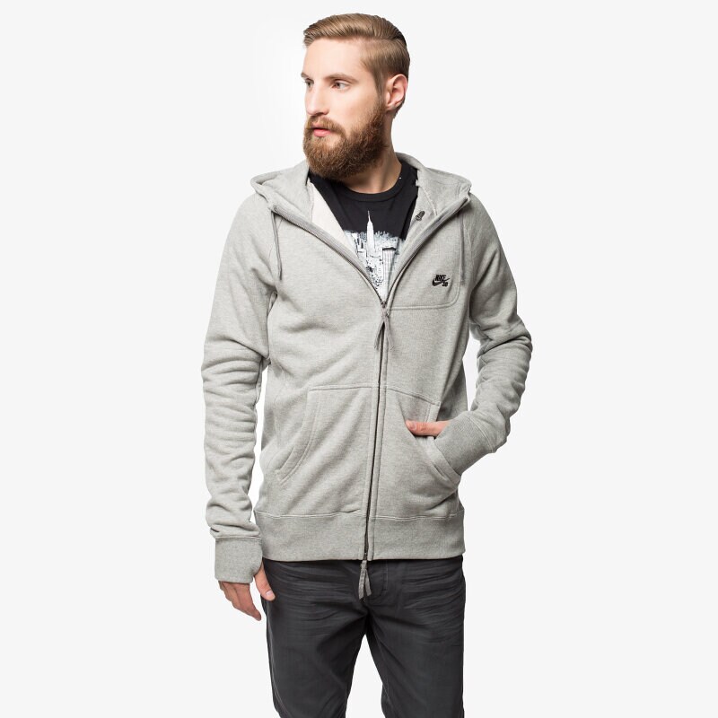 pánská mikina NIKE MIKINA SB EVERETT GRAPHIC FZ HOODIE 704813063 ŠEDÁ