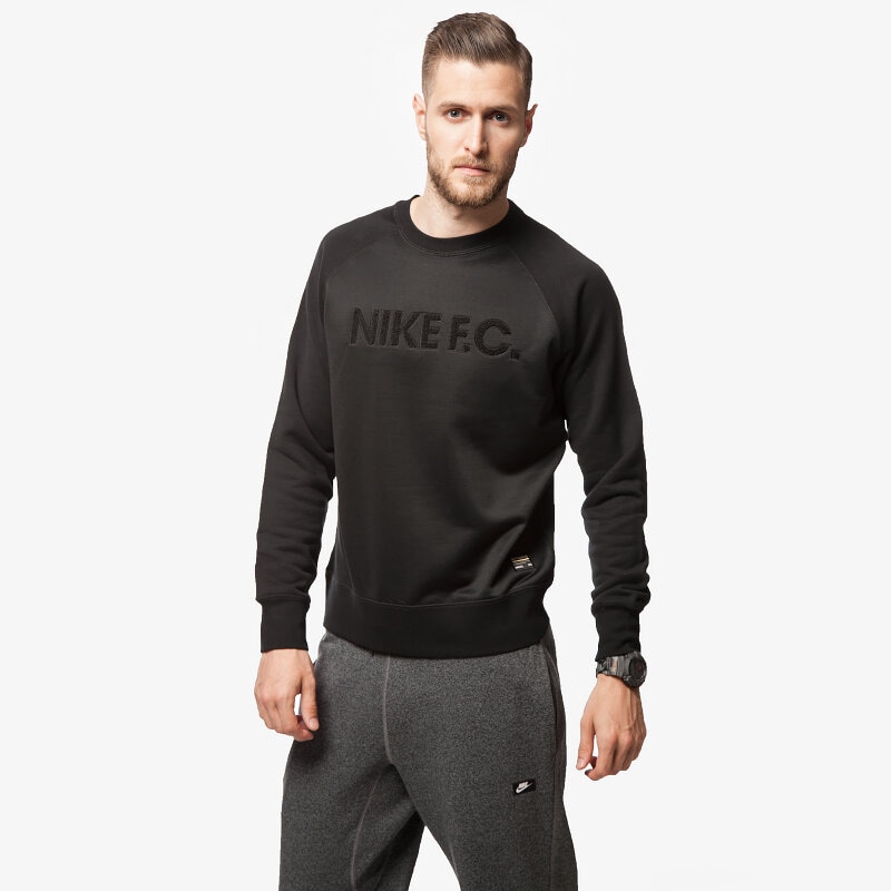 pánská mikina NIKE MIKINA FC AW77 LS CREW 687933010 ČERNÁ