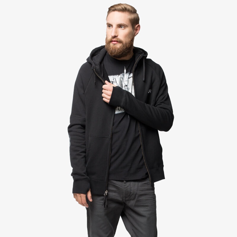 pánská mikina NIKE MIKINA SB EVERETT GRAPHIC FZ HOODIE 704813010 ČERNÁ