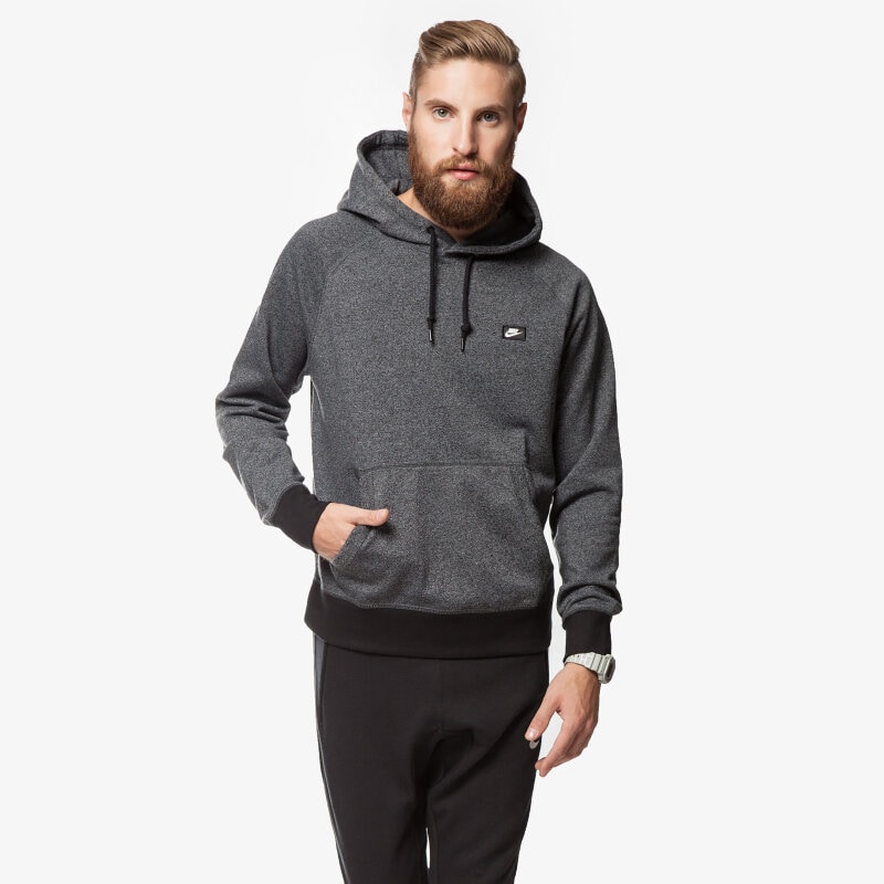 pánská mikina NIKE MIKINA AW77 FT HOODY SHOEBOX 678564065 ŠEDÁ
