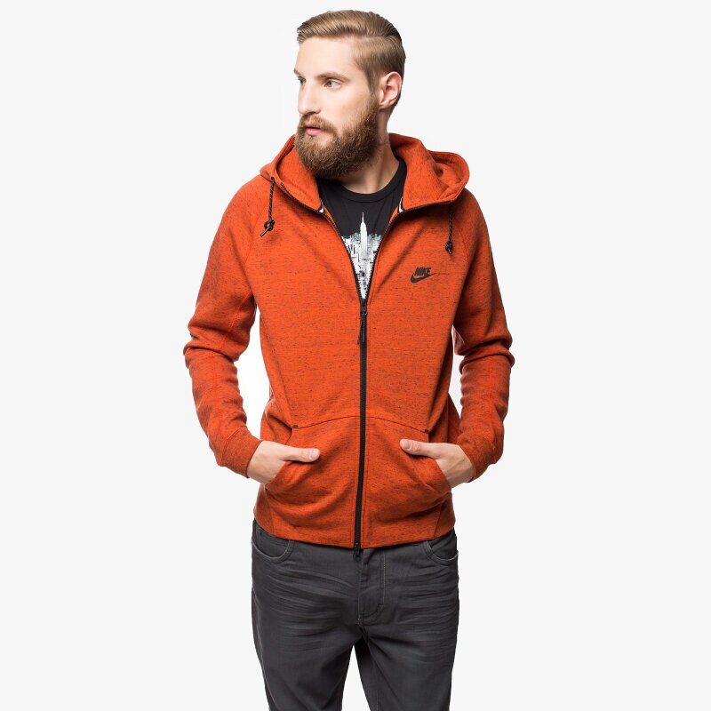pánská mikina NIKE MIKINA TECH FLEECE AW77 559592891 ORANŽOVÁ