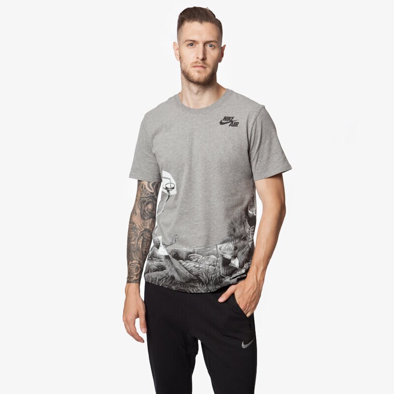pánské tričko NIKE TRIČKO AIR MAX CONCRETE JUNGLE 689202091 ŠEDÁ