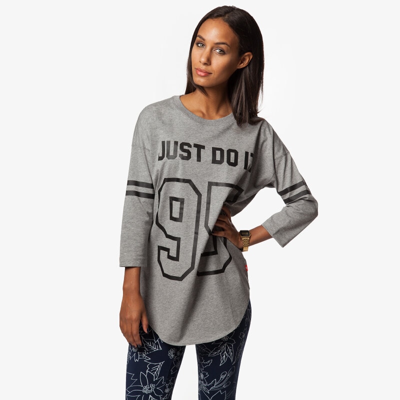 dámské tričko NIKE TRIČKO 3/4 LENGTH GRAPHIC TOP-95 726343091 ŠEDÁ