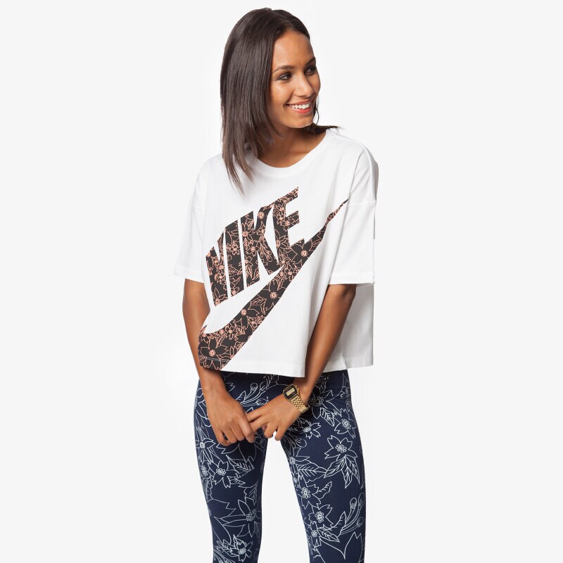 dámské tričko NIKE TRIČKO CROPPED TOP ALOHA 2 727745101 BÍLÁ