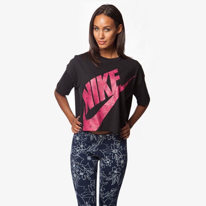 dámské tričko NIKE TRIČKO CROPPED TOP ALOHA 2 727745010 ČERNÁ