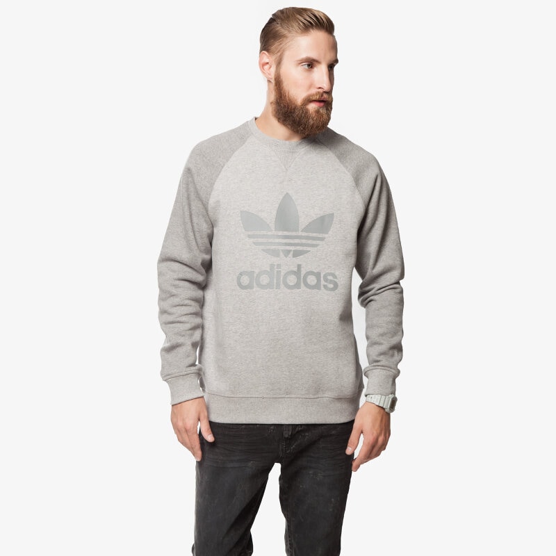 pánská mikina ADIDAS MIKINA SPO CREW AB7597 ŠEDÁ