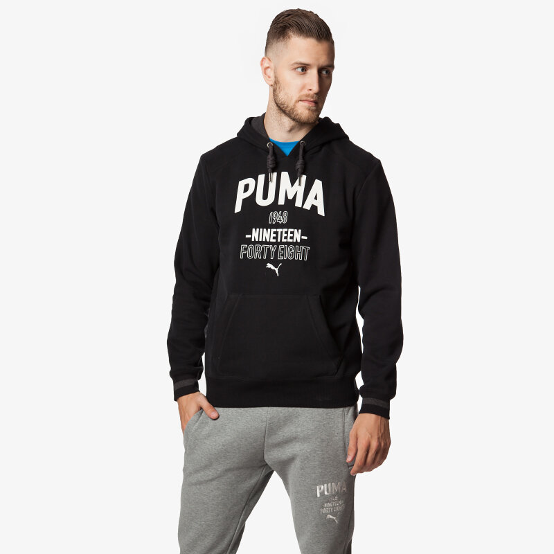 pánská mikina PUMA MIKINA STYLE ATHL HOODED SWEAT 83411901 ČERNÁ