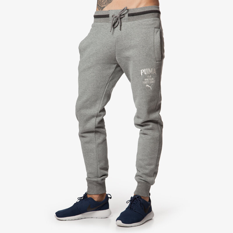 pánské kalhoty PUMA KALHOTY  STYLE ATHL SWEAT PANTS 83413003 ŠEDÁ