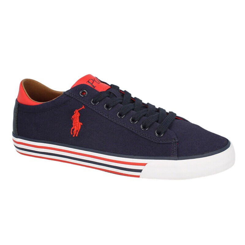 pánské tenisky POLO RL HARVEY NE NEWPORT NAVY/RL2000 RED CANVAS 8161907580GB TMAVOMODRÁ