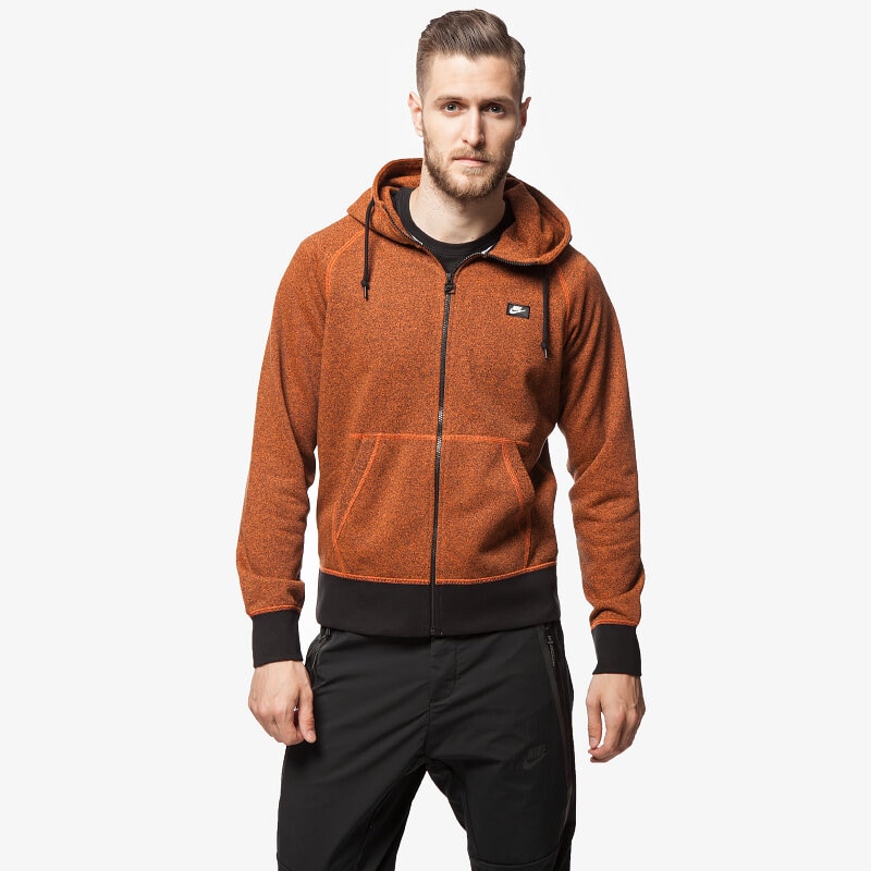 pánská mikina NIKE MIKINA AW77 FT FZ HOODY SHOEBOX 678560891 ORANŽOVÁ