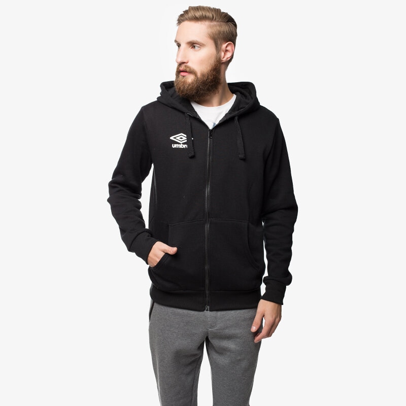 pánská mikina UMBRO MIKINA HOODED F/Z 64096U060 ČERNÁ