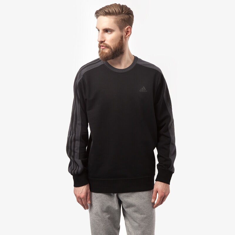 pánská mikina ADIDAS MIKINA LIN 3S CREW S18048 ČERNÁ