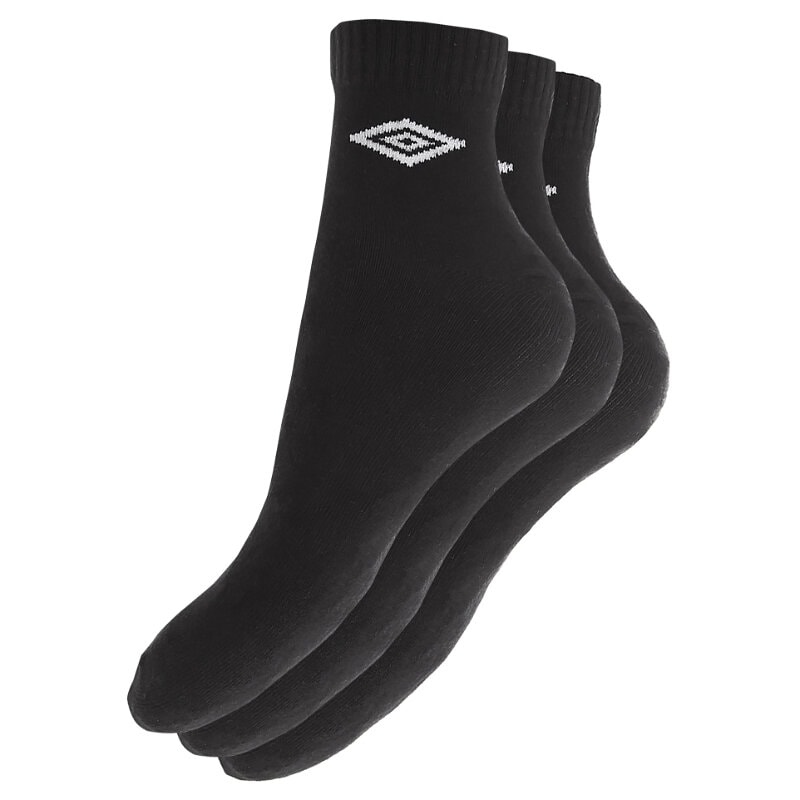 dámské ponožky UMBRO PONOŽKY 3PPK QUARTER BLACK UM24168E ČERNÁ
