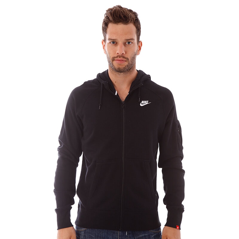 pánská mikina NIKE MIKINA AW77 FZ HOODY 545261010 ČERNÁ