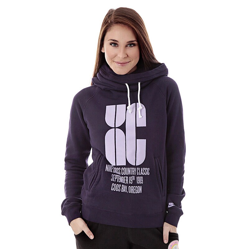 dámská mikina NIKE MIKINA NIKE RU VIN X-COUNTRY HOODY 575166507 FIALOVÁ
