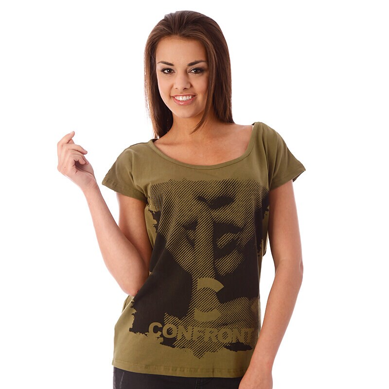 dámské tričko CONFRONT TRIČKO NIL CF33TSD01001 KHAKI