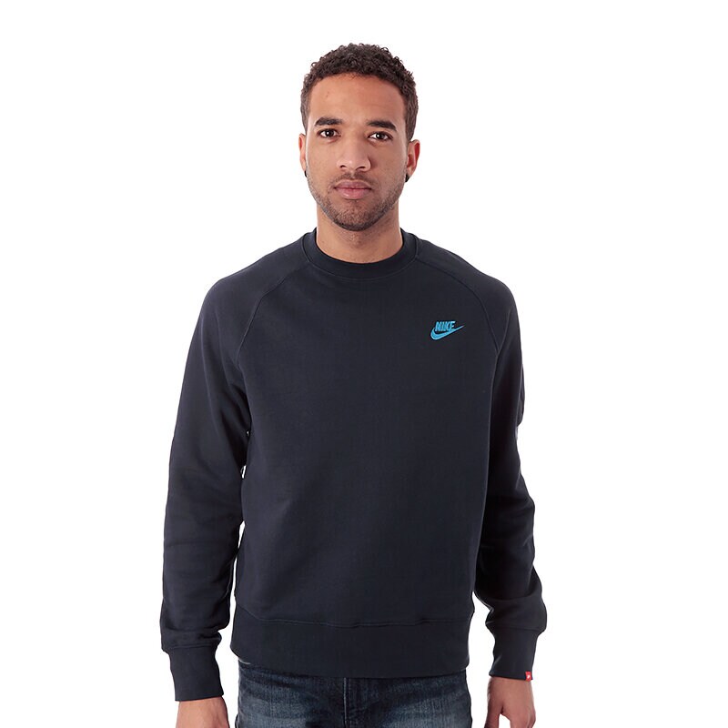 pánská mikina NIKE MIKINA NIKE AW77 CREW 545137474 TMAVOMODRÁ