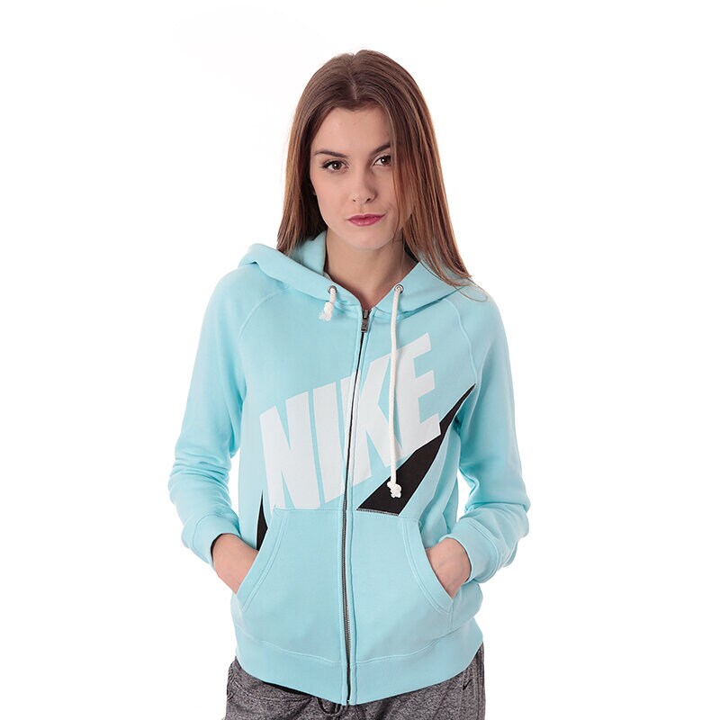dámská mikina NIKE MIKINA RALLY FZ HOODY LOGO 545653488 MODRÁ