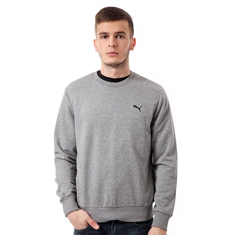 pánská mikina PUMA MIKINA ESS CREW SWEAT 82396404 ŠEDÁ