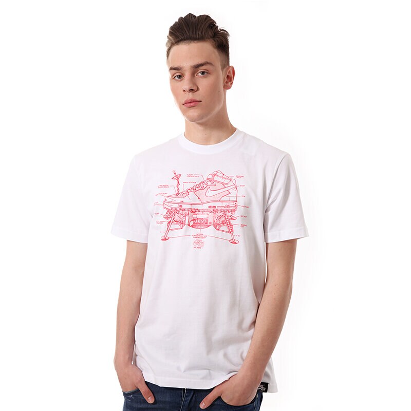 pánské tričko NIKE TRIČKO AF1 LUNAR LANDING TEE 611362100 BÍLÁ