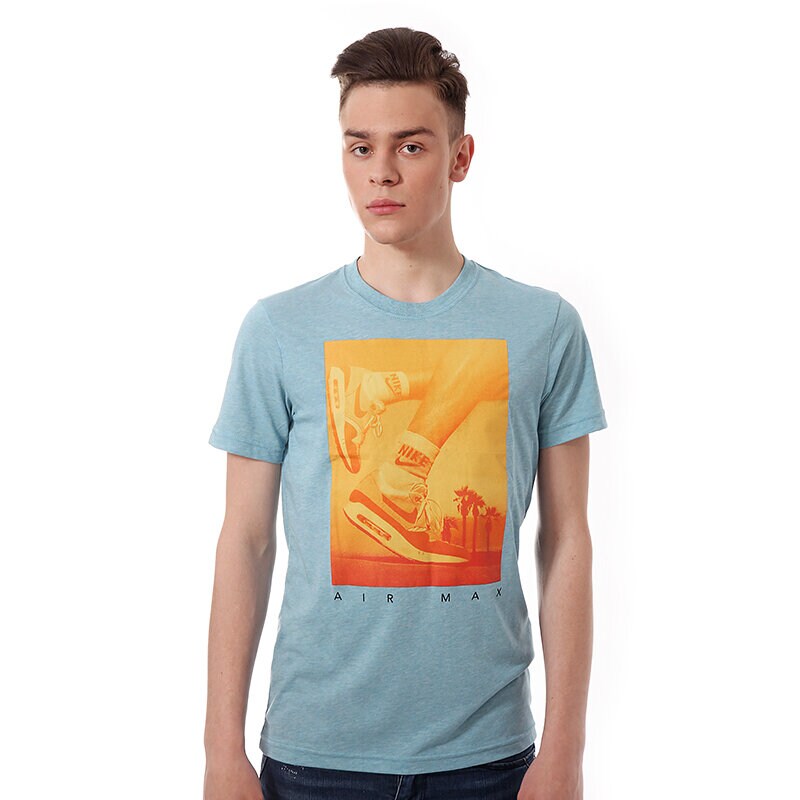 pánské tričko NIKE TRIČKO TEE-RU AIR MAX PHOTO 613099318 MODRÁ