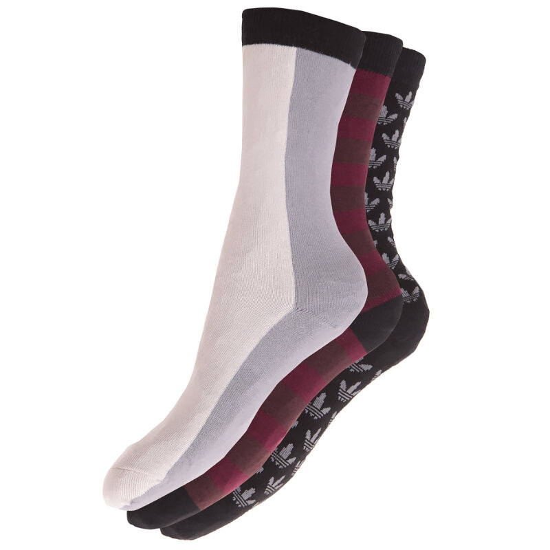 dámské ponožky ADIDAS PONOŽKY CREW SOCK 3P M M30636 VÍCEBAREVNÁ