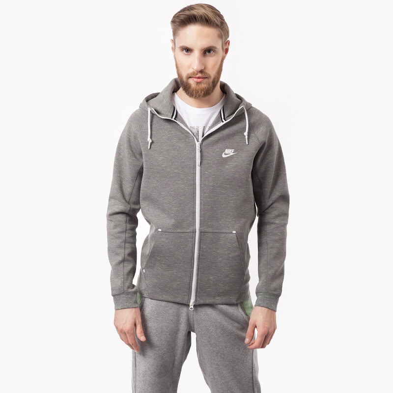 pánská mikina NIKE MIKINA TECH FLEECE AW 77 559592091 ŠEDÁ