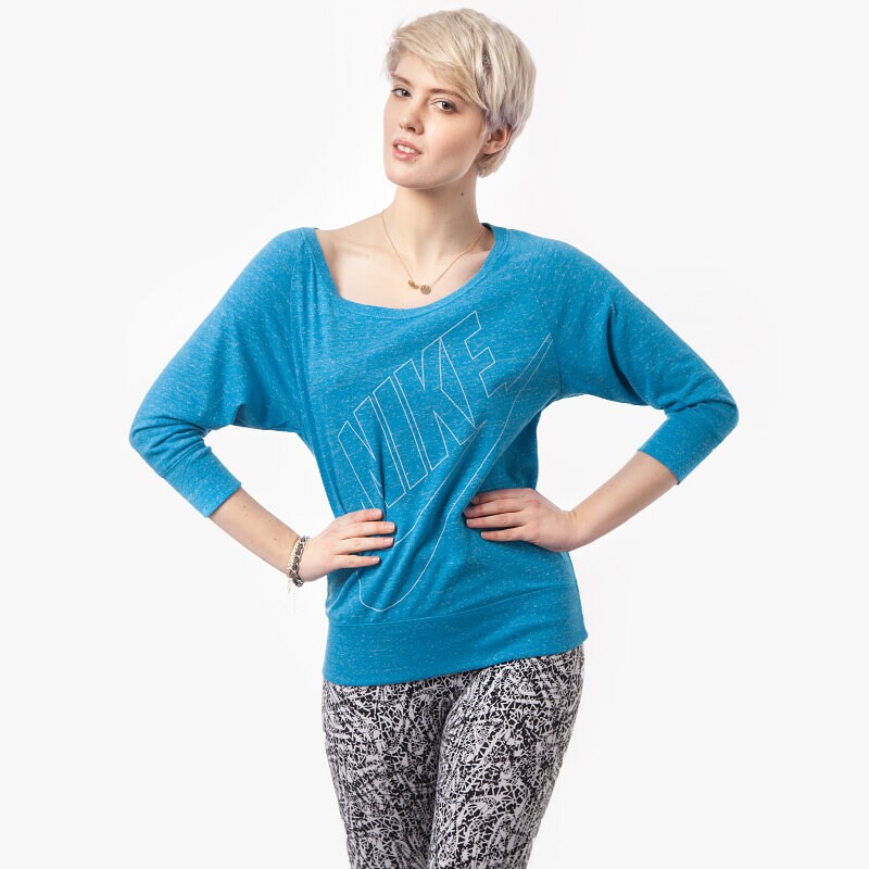 dámská mikina NIKE MIKINA GYM VINTAGE CREW 644331413 MODRÁ