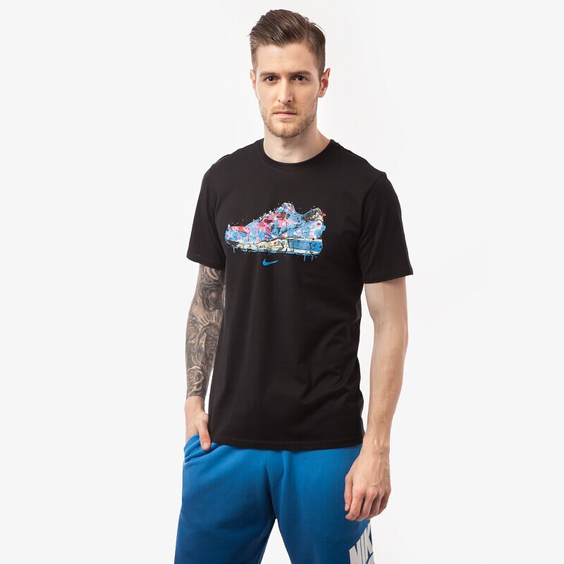 pánské tričko NIKE TRIČKO TEE-WATERCOLOR 666427010 ČERNÁ