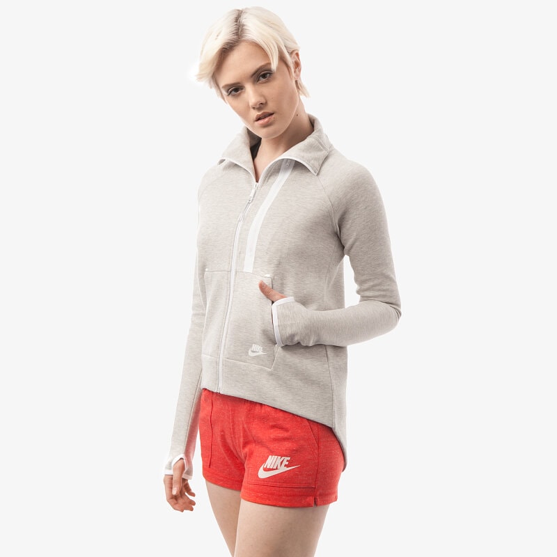 dámská mikina NIKE MIKINA TECH FLEECE MOTO 642688050 ŠEDÁ
