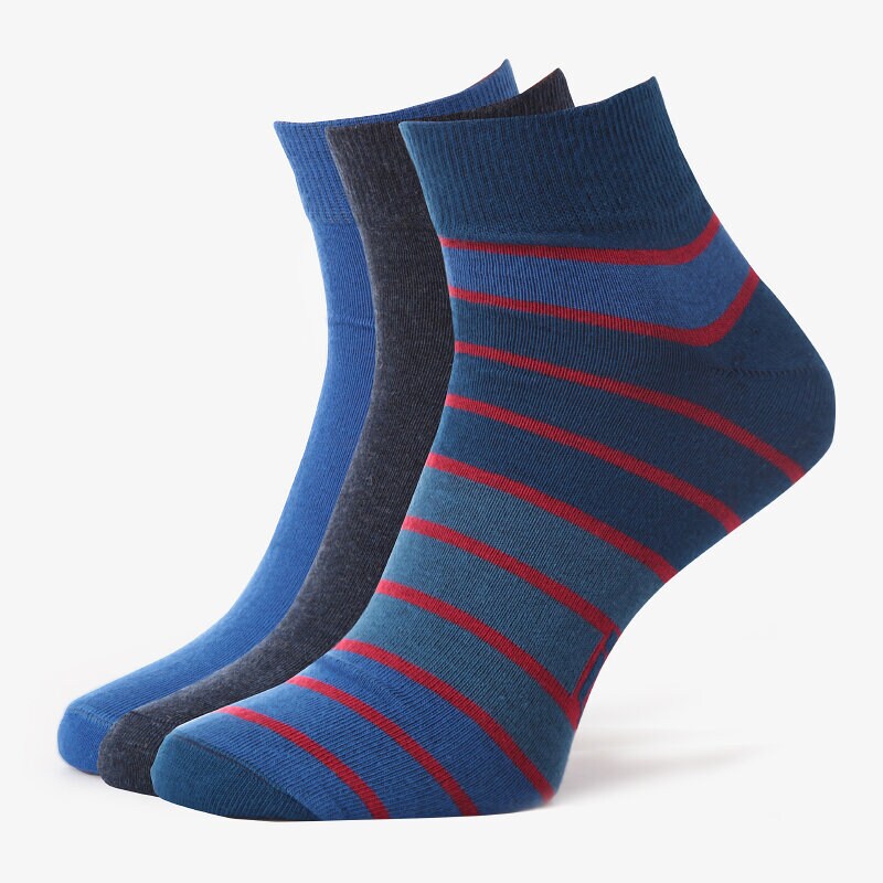 dámské ponožky SIZEER PONOŽKY QUARTER 3PPK BLUE SISK3701 VÍCEBAREVNÁ